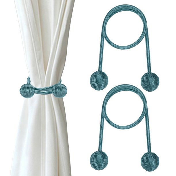 2PCS Sujetadores de Cortina, Sujetadores de Cortina de Trenzado para Ventanas Decorativos Clips de Cuerda para Cortinas de Oficina al Aire Libre, Marrón