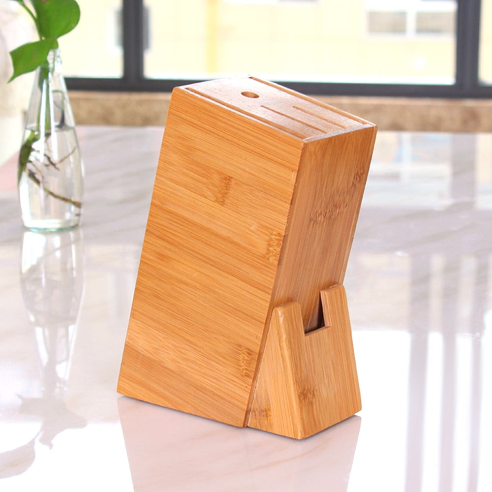 Kitchen Knife Holder Shelf Rack Storage Bamboo Knife Block