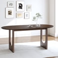 thumbnail image 2 of MAYEERTY 31x16 Modern Oval Extendable Dining Table with metal leg,Brown, 2 of 9