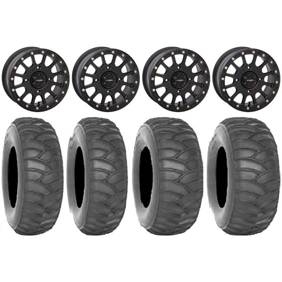 System 3 SB-5 15" Wheels Black 32" SS360 Tires Can-Am Maverick X3 / Honda Pioneer 1000 / Talon