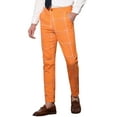 thumbnail image 5 of INSPIRE CHIC Men's Dress Plaid Slim Fit Flat Front Prom Checked Trousers 28 Orange, 5 of 6