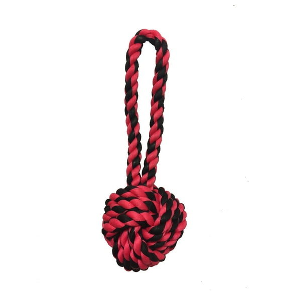Multipet Nuts for Knots Heavy Duty Rope Dog Toy with Tug 4"" Colors Vary