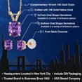 thumbnail image 2 of Gem Stone King 14K Yellow Gold Purple Amethyst Pendant Earrings Jewelry Set for Women | 2.50 Cttw | Gemstone February Birthstone | Oval 9X7MM | with 18 inch Chain, 2 of 5