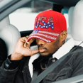 thumbnail image 6 of Jiibva American Flag Baseball Cap Sparkle Rhinestone USA Flag Trucker Hat Adjustable Hip Hop Hat for Men Women, 6 of 7