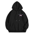 thumbnail image 6 of Wxolcjlv Womens Bow Text Print Hoodie Back Print Cut Streetwear Hooded Sweatshirts, 6 of 6