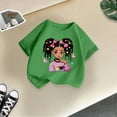 thumbnail image 4 of Curuila Kid Girls Tops Cartoon Print Crew Neck Short Sleeve Tee Summer Casual Loose T Shirt Green Size 10-12 Years, 4 of 4