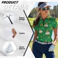 thumbnail image 5 of COEQINE 1/4 Zip Golf Shirts for Women V Neck Short Sleeve Golf Tops Gnome Leprechaun Shamrock and Heart Print Workout Polo Shirts Lightweight Soft Sportswear for St. Patrick's Day, L, 5 of 7