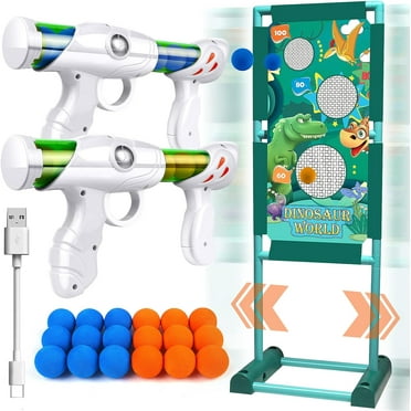 Toy Gun Blaster Moving Shooting Target With Popper Guns, Foam Balls, And Pop Up Target