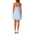 thumbnail image 3 of Vestido de Promoción Mini A-Line sin Mangas con Cremallera Expuesta en la Parte Frontal para Mujeres Chic en Azul Cielo, 3 of 6
