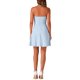 thumbnail image 3 of Vestido de Promoción Mini A-Line sin Mangas con Cremallera Expuesta en la Parte Frontal para Mujeres Chic en Azul Cielo, 3 of 6