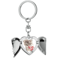 thumbnail image 1 of Llavero de alas de ángel en forma de corazón Unbranded Llavero de acuarela animal Little Cat, 1 of 3