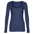 thumbnail image 4 of Women Blouses Warm Sportswear Women Lady V Neck Long Sleeve U Neck Turtleneck Bodysuit Long Sleeve Sleep Shirt Pack Ski Base Layer Ladies Crop Top Ladies Dress Shirts Casual Summer Blouses Navy S, 4 of 5