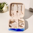 thumbnail image 6 of Flag of Israel Travel Portable Square Earring Organizer with Necklace Holder - Jewelry Box, Display Case - Store Rings, Earrings, Necklaces, Bracelets - Suitable for Girls and Women, 6 of 6