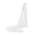 thumbnail image 3 of BELOVING Halloween Grim Cowl Witch Cape Mesh Robe for Wedding Party Bride white, 3 of 10