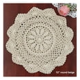 thumbnail image 2 of 6PCS 12" Round Crochet Lace Doily Beige 100% Cotton Handmade, Set of 6 Pieces, 2 of 3