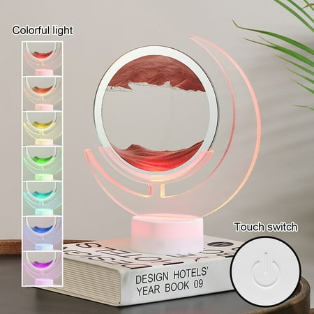 

YINAVEN Lighting & Ceiling USB Streaming Sand Painting Night Three-Dimensional Painting Decorative Home Gifts Bedside Ambient Sand Painting LED Table Lamp(5ML) for Flash Deals Women Men