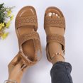 thumbnail image 5 of Clearance Black Sandals, Xunlbb Women's Spring And Summer New Large Size Hollow Flower Wedges Beach Fashion Casual Beach Sandals(Brown,Size:43), 5 of 7