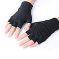 thumbnail image 2 of Audhol Thin Water-Resistant Windproof Non-Slip GlovesGloves Half Breathable Elastic Rehabilitation Half Finger Gloves Touchscreen Non-Slip Gloves Black One Size, 2 of 2