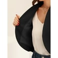 thumbnail image 5 of INSPIRE CHIC Women's Work Blazer Shawl Collarless Open Front Cropped Cardigan M Black, 5 of 6