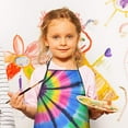 thumbnail image 2 of Colorful Rainbow Tie Dye Spiral Pattern Kids Aprons for Girls and Boys,Adjustable Neck Strap Toddler Aprons for Kids Cooking Baking, 2 of 6