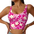 thumbnail image 2 of Haiem Vintage Flowers Pattern Womens Sports Bra - U Neck Padded Low Impact Yoga Bra Workout Crop Top Gym Moisture-Wicking Workout Vest -Small, 2 of 9