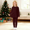 thumbnail image 1 of WENXIAOO Ensemble de Pyjamas pour Filles 2 Pcs Robe à Manches Longues avec Pantalon Ensemble de Pyjamas Classiques pour Fillettes 5-6 Ans, 1 of 6