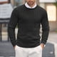 thumbnail image 4 of Jersey de cuello redondo de punto para hombre: manga larga ajustada, color liso floral, poliéster, estampado 3D, ropa informal y de fiesta., 4 of 8