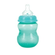 Nuby Bottle-to-Cup Non-Drip Wide Neck Baby Bottle with Removable Handles, 8 fl oz, Blue
