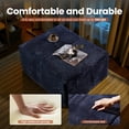 thumbnail image 5 of Ovios Oversized Ottoman Footrest for Sofa Large Silver Wire Pouf Ottoman Coffee Table Rectangle Floor Bench Extra Seating for Living Room, No Assembly, Blue, 5 of 8