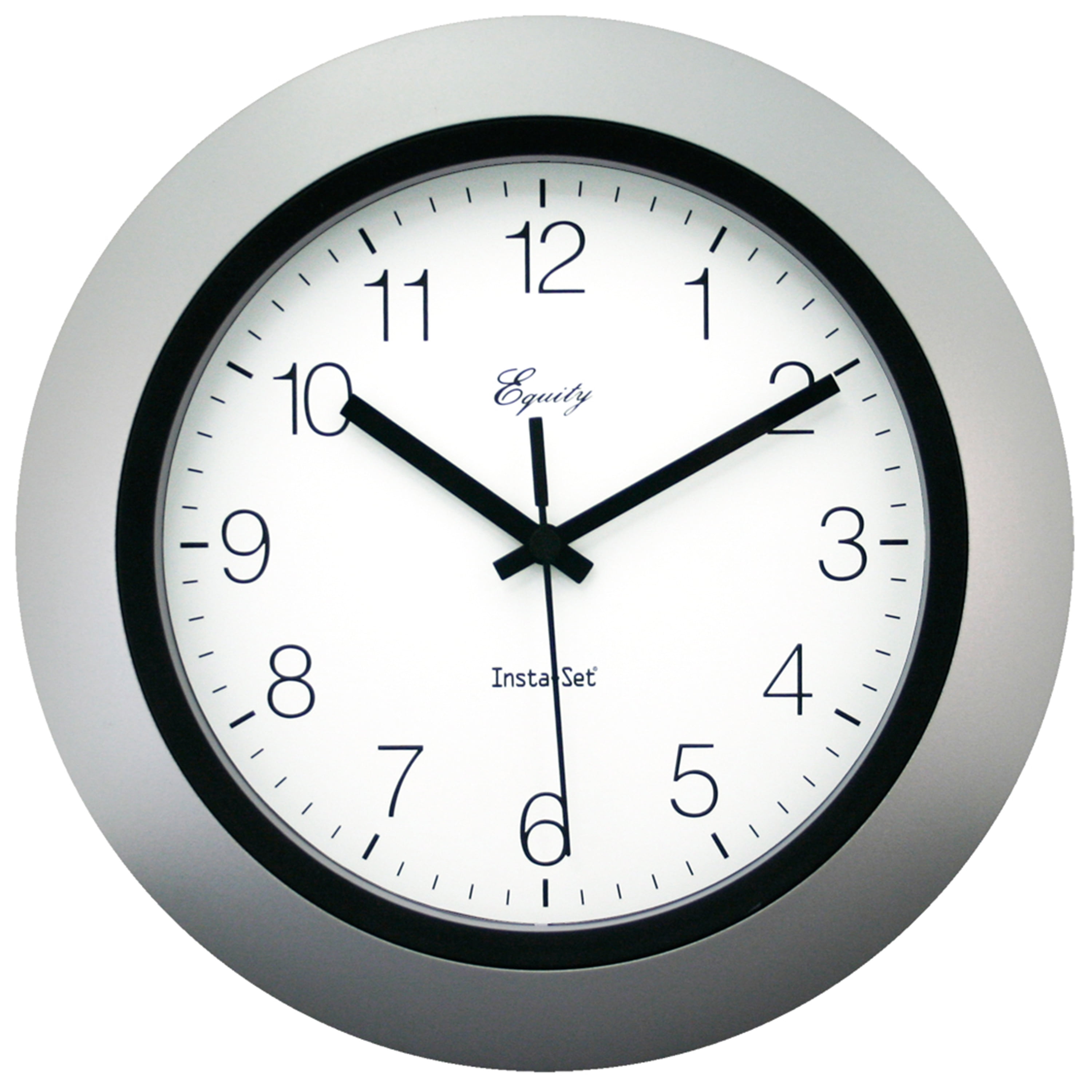 Equity by La Crosse 40222S 10" InstaSet Silver Wall Clock