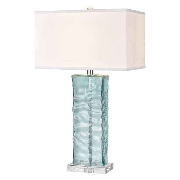 Elk Home Arendell 17-Inch 1-Light Transitional Lamp with Crystal Glass, Light Green Shade