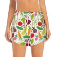 thumbnail image 2 of Pofeuu Cartoon Vegetables Print Women's Athletic Shorts Running Workout Shorts Tummy Control Quick Dry Gym Shorts with Pockets Double layer sports shorts-Small, 2 of 7