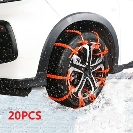 20 x Car SUV Tire Tyre Anti-Skid Chain Anti-Slip Tie Belt Snow Rain Day Safety Suitable for 145-295mm/5.71-11.61'' SUV, Off-road Vehicles