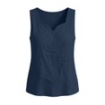 thumbnail image 5 of Noric Women's Cotton Linen Sleeveless Tank Top Scallop V-Neck Loose Fi Casual Summer Basic Tops, 5 of 6