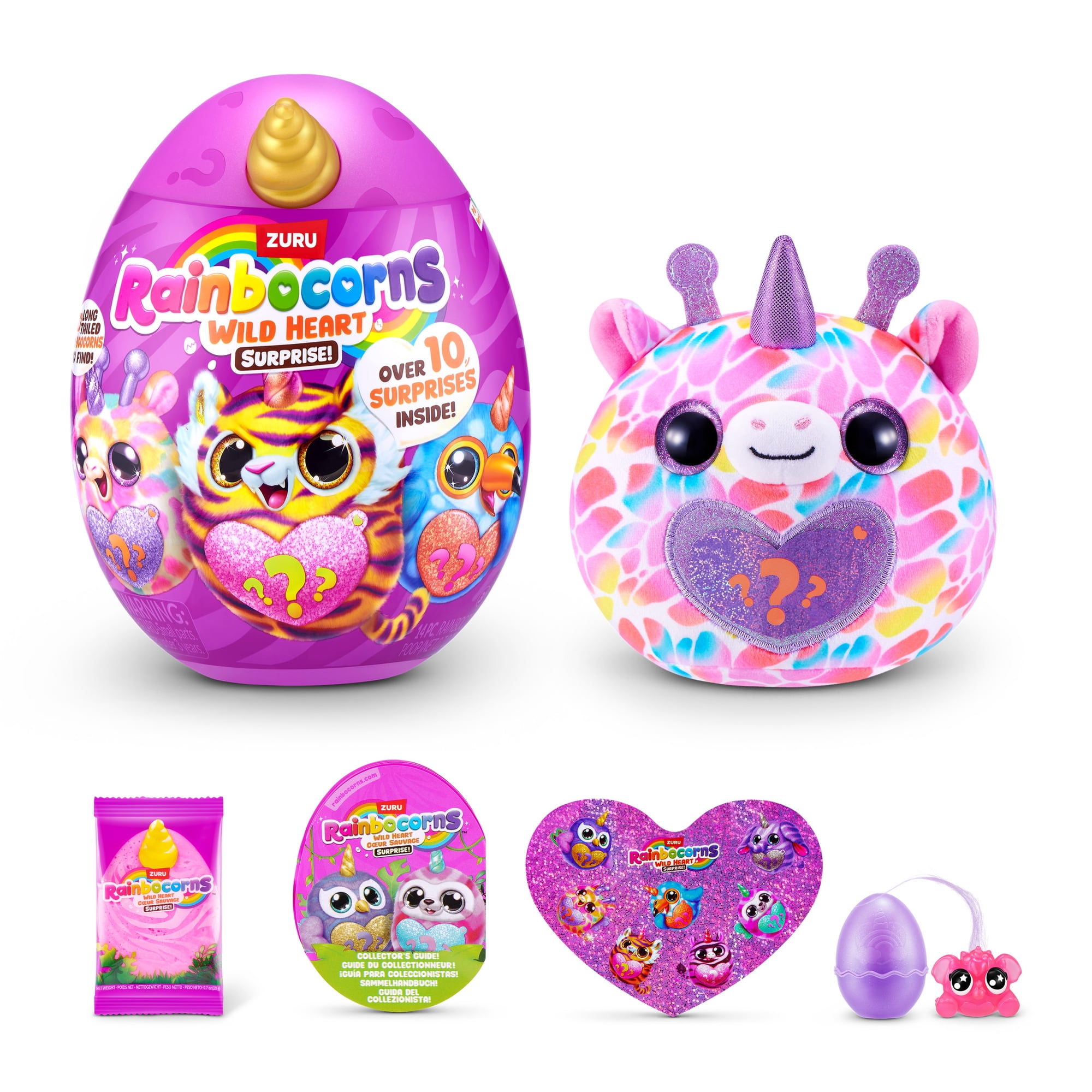 Rainbocorns Wild Heart Surprise by ZURU - Plush Stuffed Animal Unboxing Toy for Kids Ages 3+