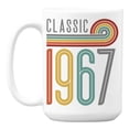thumbnail image 1 of Vintage Classic 1967 feat. Rainbow Stripes, Birthday Coffee & Tea Mug Cup (15oz), 1 of 6