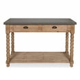 thumbnail image 4 of Kate and Laurel Table Console Chic de Style Ferme à Deux Tiroirs, Base en Bois Rustique et Dessus Gris Béton, 4 of 5