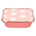 thumbnail image 5 of Foil Lux 12 oz Rectangle Pink Aluminum Take Out Container - Polka Dot Paper Lid - 5 3/4" x 4 3/4" x 1 3/4" - 50 count box, 5 of 11