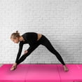 thumbnail image 6 of BalanceFrom 6 Ft. x 2 Ft. x 2 In. Three Fold Folding Exercise Mat with Carrying Handles for MMA, Gymnastics and Home Gym, Pink, 6 of 10