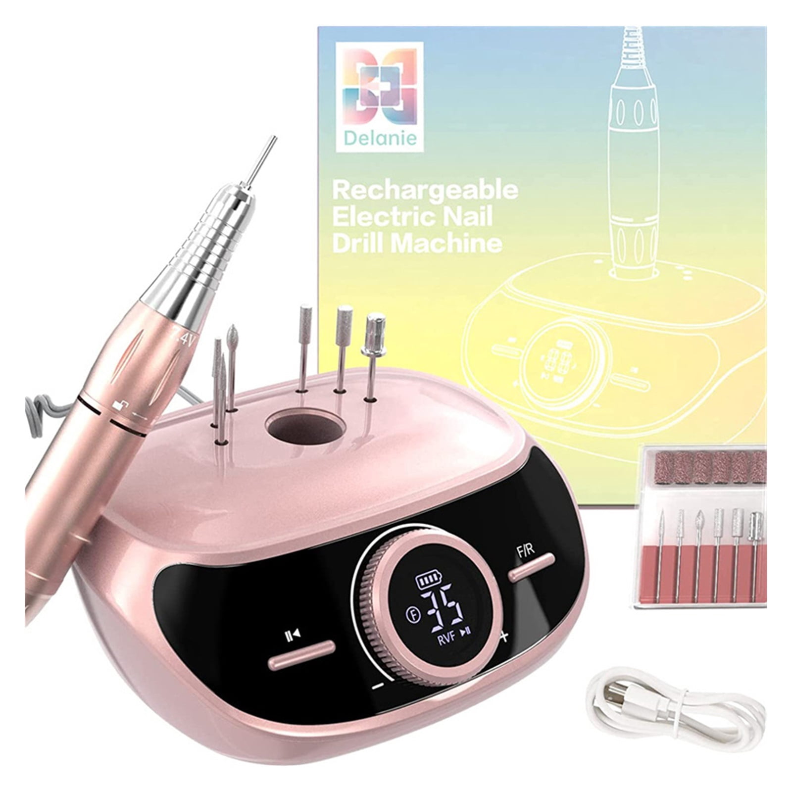 35000RPM Electric Nail Drill Machine, Nail Salon Tool ,Rechargeable Manicure Pedicure Machine, Low Vibration Professional Electric Nail Drill ,Low Noise
