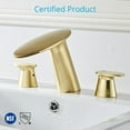 thumbnail image 6 of Wovier Matte Gold 8-16 Inch Widespread Waterfall Bathroom Sink Faucet with Supply Hoses,Two Handle Three Hole Lavatory Faucet,Basin Mixer Tap with Pop Up Drain, 6 of 7
