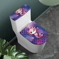 thumbnail image 2 of COEQINE Toilet Lid Dust Cover Set Fits Most Tanks & Lids, Elastic Bottom Breathable Machine Washable with a 2-Piece Toilet Cover Set, Axolotls Violet Mermaid Scales, 2 of 7