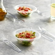 PLASTICPRO Disposable Plastic Forks Heavyweight Utensils Silverware, Clear, Pack of 100
