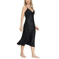 thumbnail image 4 of Oscar Rossa Women's Long Silk Nightgown 100% Silk Full Slip Chemise with Charming Lace, 4 of 10