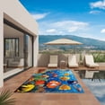 thumbnail image 3 of Outdoor Rug 3x5ft Fish Coral Seaweed Large Area Rug Cartoon Blue Ocean Indoor Outdoor Carpet Outdoor Rugs Mats for Patio Camping,RV,Front Door, Outside Decor, 3 of 9