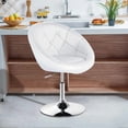thumbnail image 5 of BeesClover Bar Stool with Back, PU Leather Adjustable Height Swivel Stool, Diamond Tufted Kitchen Island Stool with Pneumatic Lift, Ergonomic Home Bar Chair, Round Base for Office, Living Room, 5 of 5