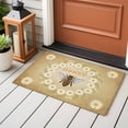 thumbnail image 6 of Rectangle Rug 2x3ft Area Rug, Summer Bee White Daisy Flower Area Rugs for Living Room Bedroom, Vintage Pastoral Floral Leaf Floor Mat Non-Slip Non-Shedding Carpet Indoor Accent Rugs, 6 of 9