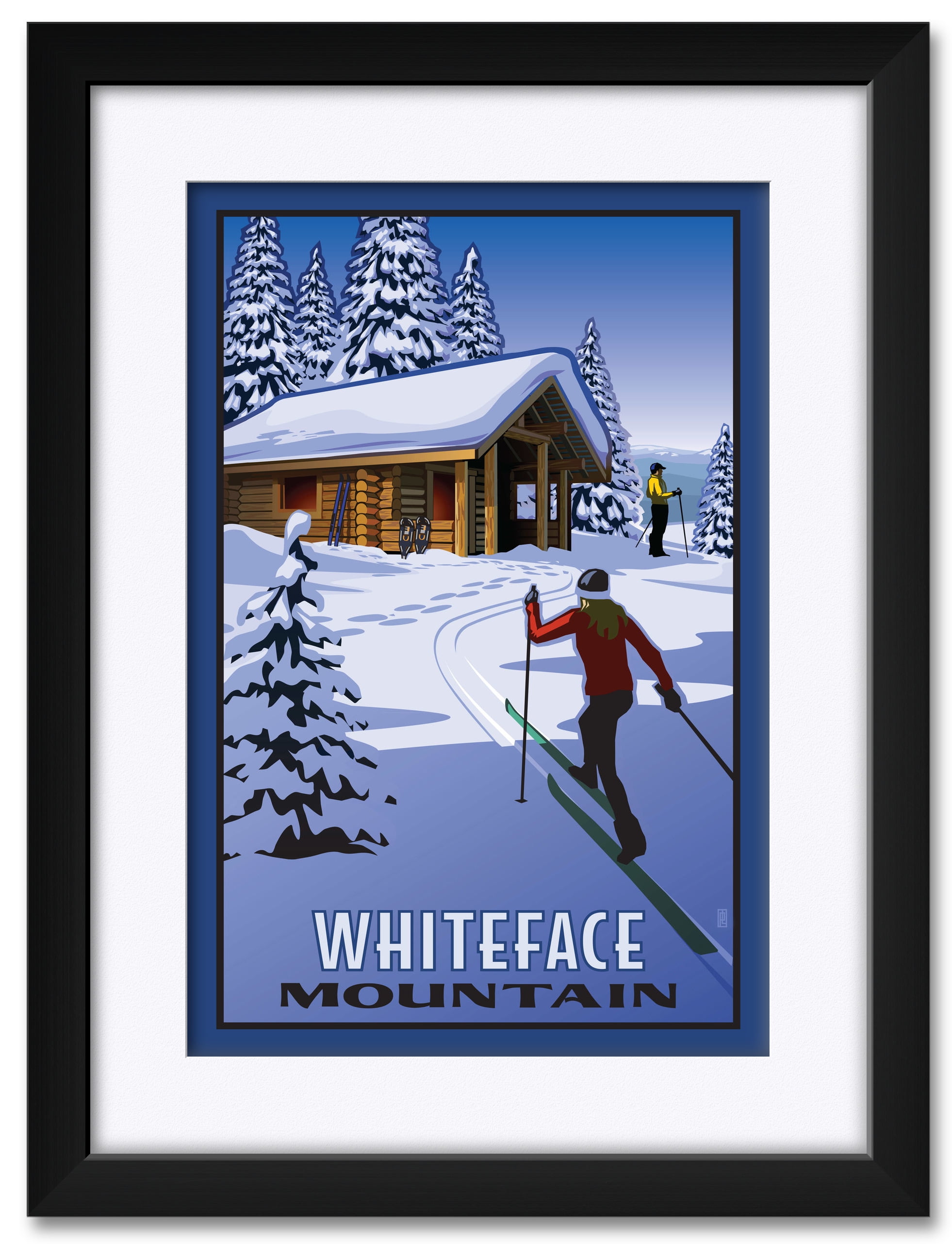 Whiteface Mountain New York Cross Country Skiers Cabin Framed