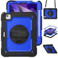 thumbnail image 1 of Case for iPad Air 5th Generation / iPad Air 4th Generation 10.9 inch with Screen Protector, 360 Degree Rotating Kickstand Hand Strap Shockproof Cover with Shoulder Strap, Dark Blue PC, 1 of 7