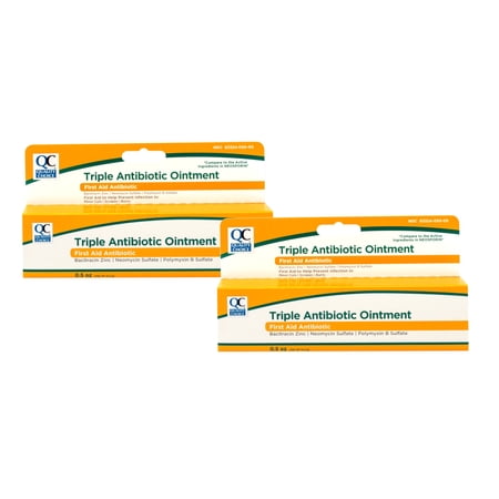 2 Pack - Quality Choice Triple Antibiotic Ointment, First Aid to Help Prevent Infection in Minor Cuts, Scrapes, Burns, 0.5 OZ